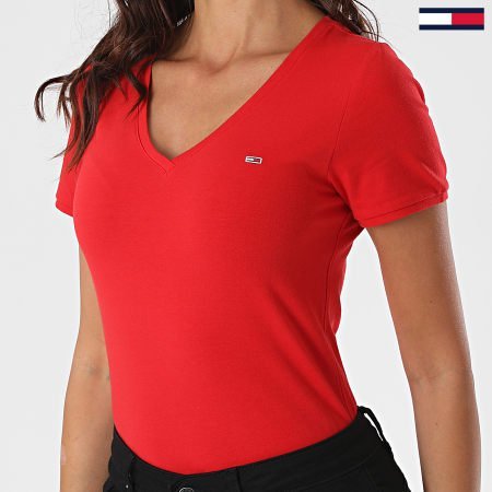 Pull colle v tommy hifigher authentique rouge