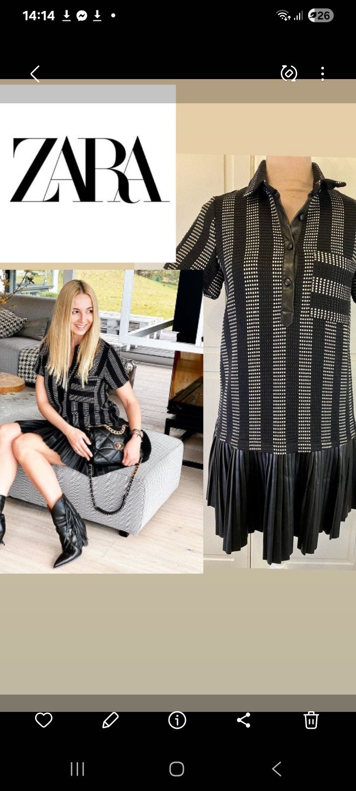 Robe zara novelle collection  impote 
