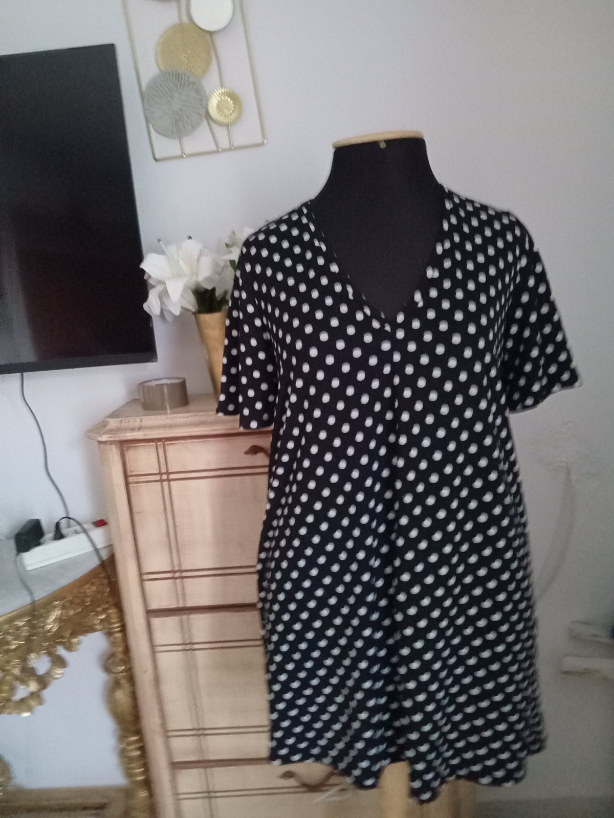 Robe courte zara polka dots 