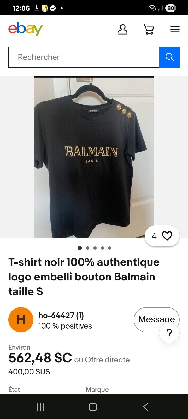 T shirt femme balmain authentique 