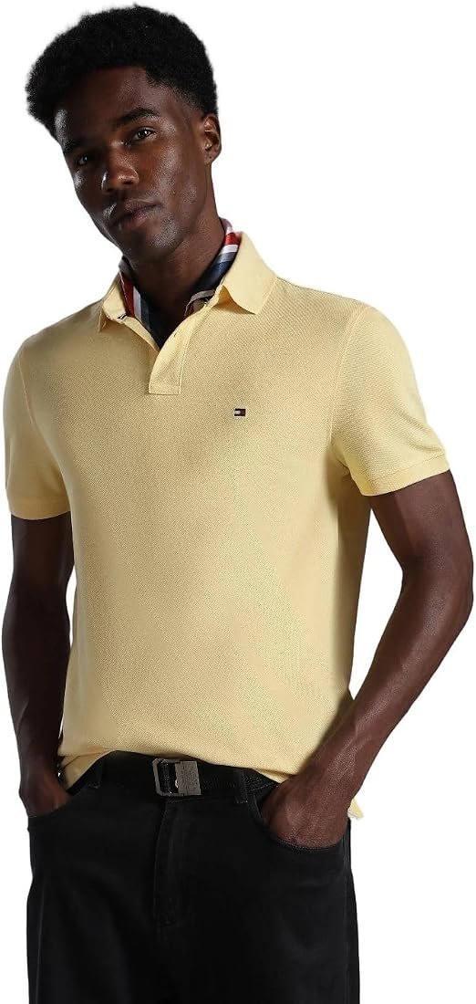Pull tommy hifigher authentique jaune pour homme