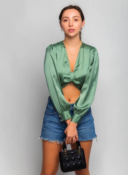 Crop zara satiné  vert olive to9tel