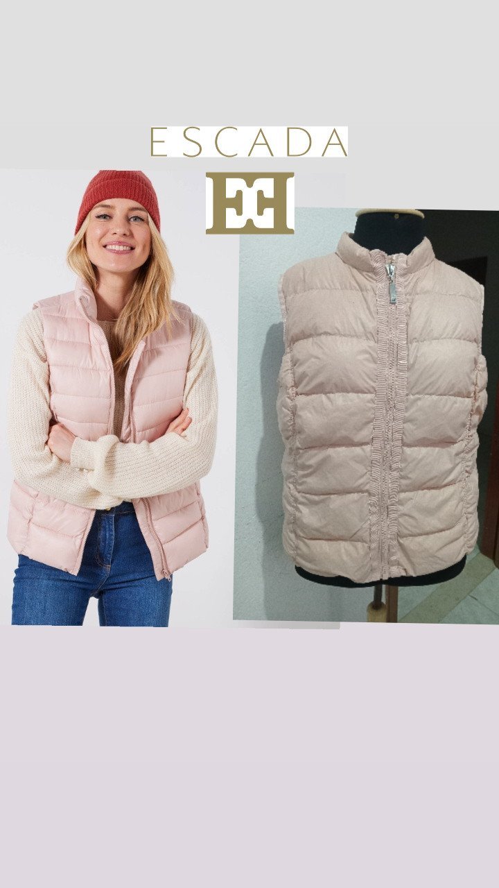 Doudoune sans manche escada authentique rose poudré 