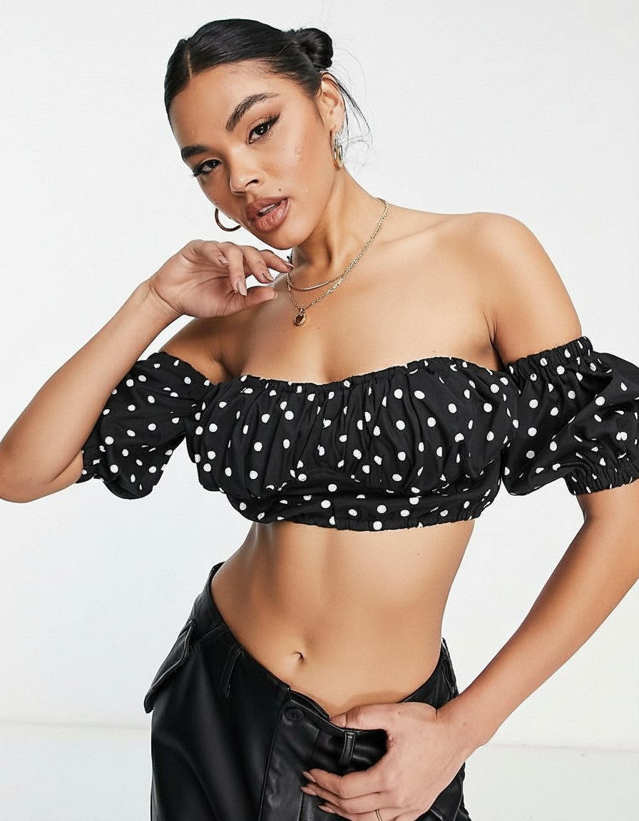 Crop top polka dots xs 