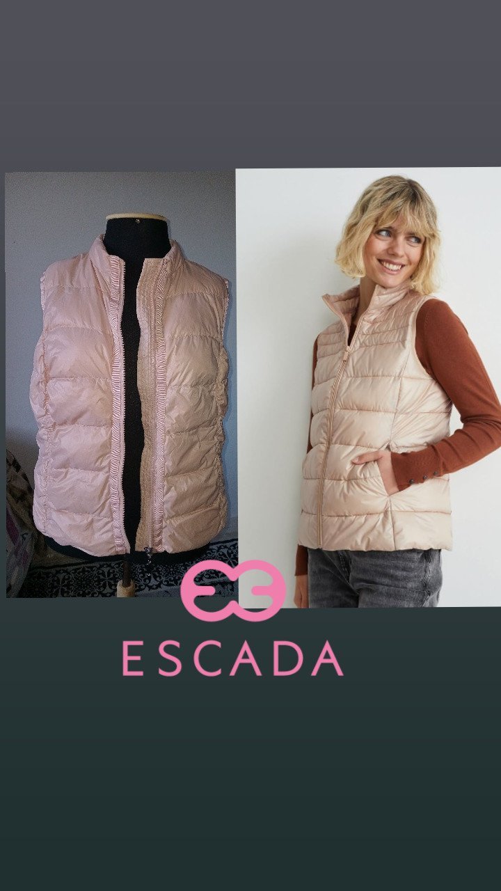 Doudoune sans manche escada authentique rose poudré 