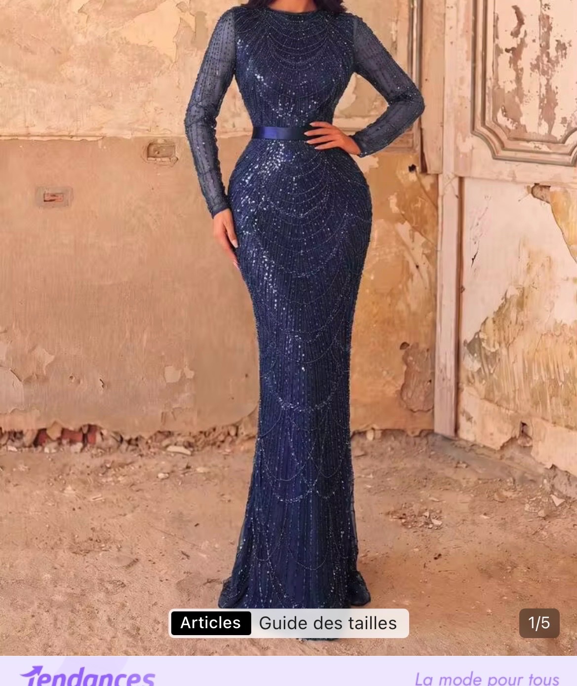Robe soirée bleu foncé