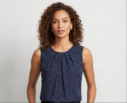 Blouse Sans Manches à Pois – Élégance Intemporelle