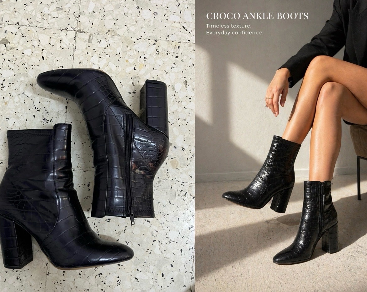 Bottines ALDO noir simili cuir serpent