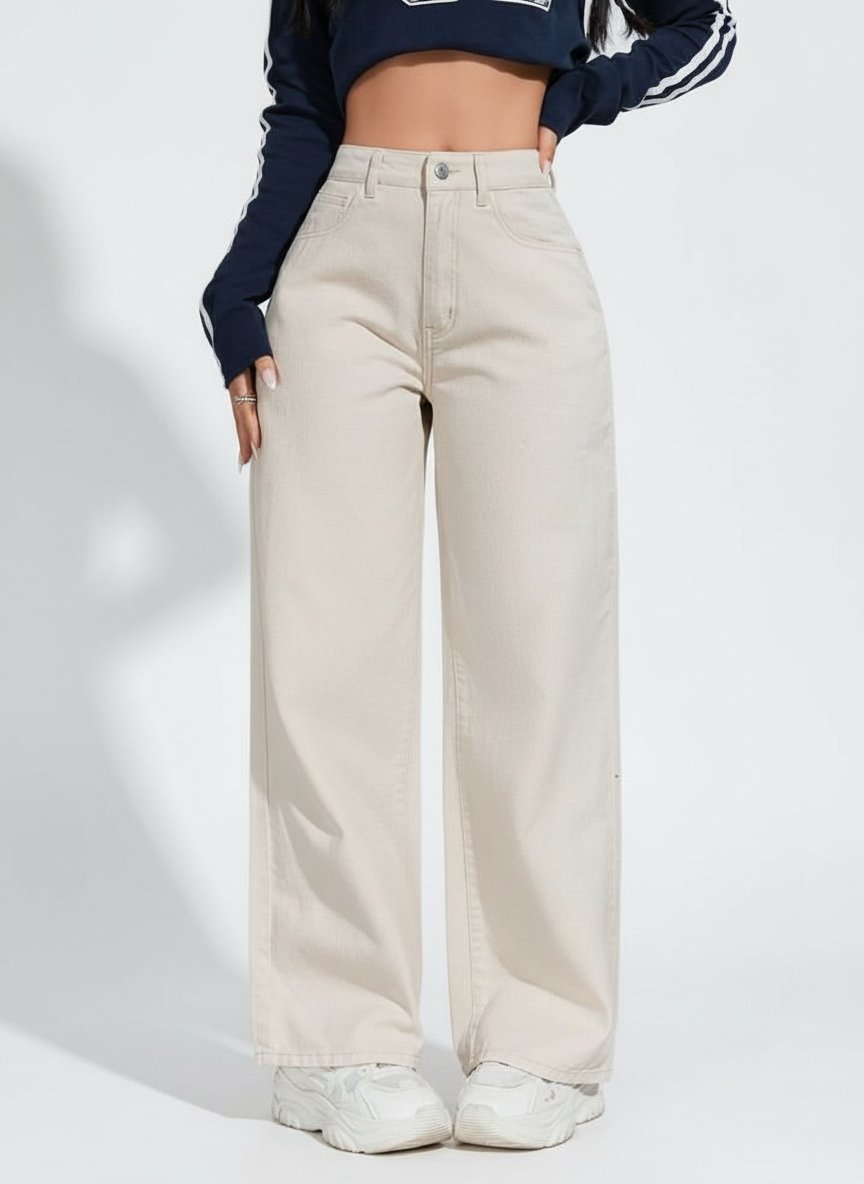 Pantalon jeans denim beige 