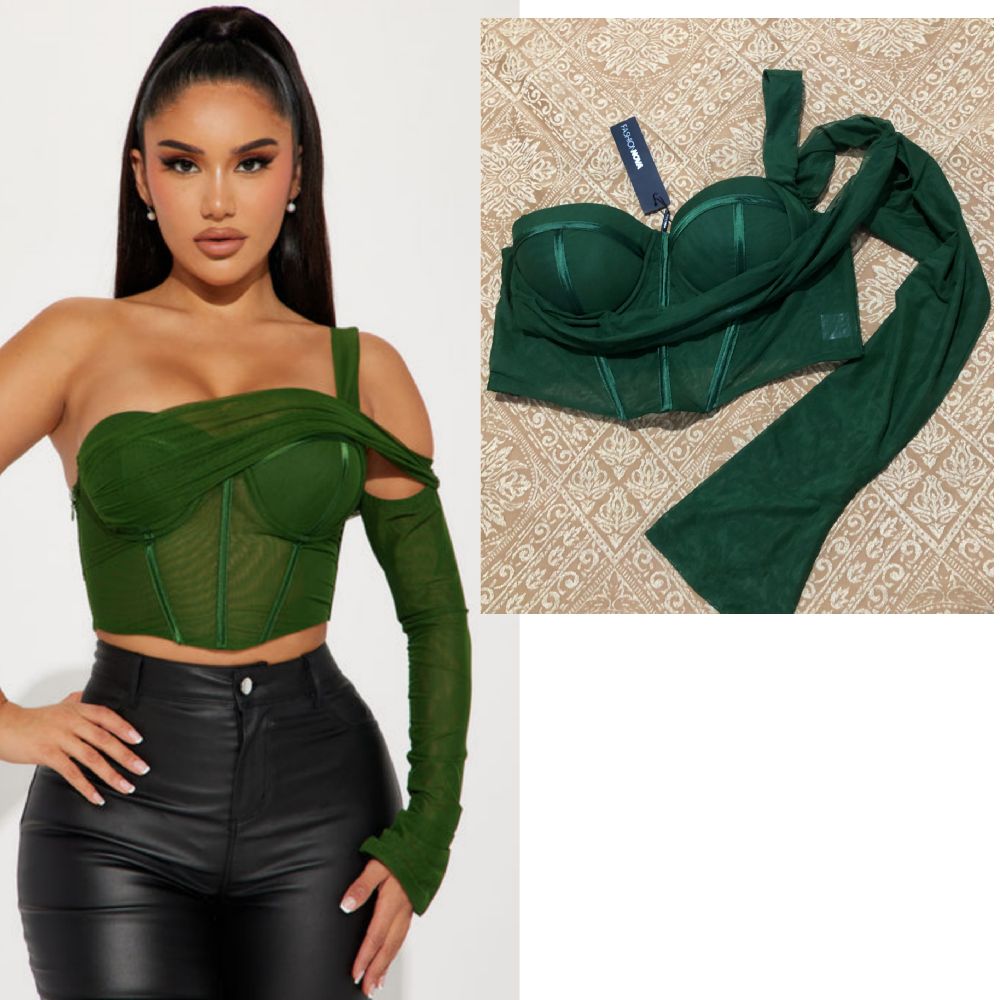 FASHIONNOVA corset vert taille XL
