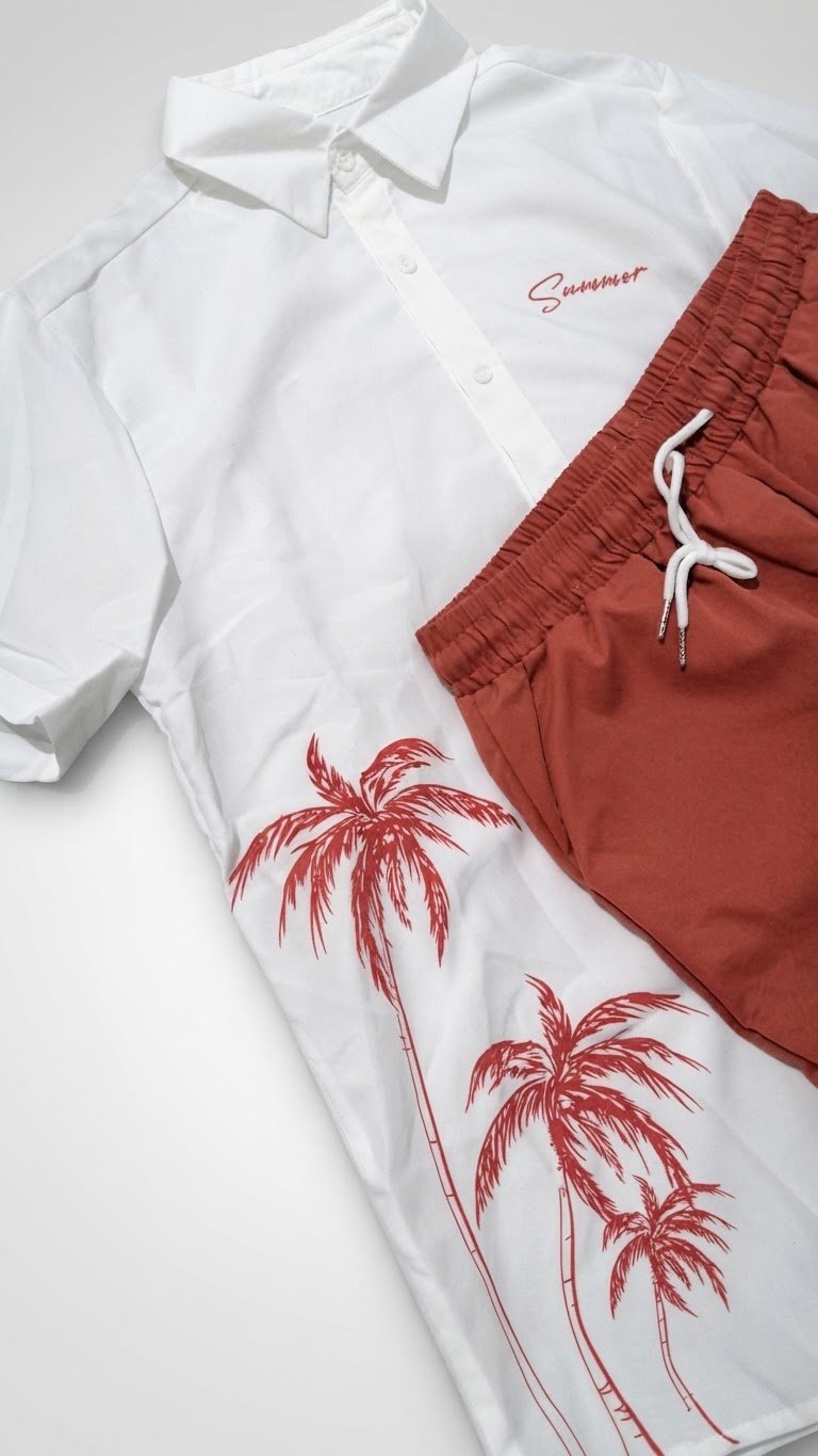 Ensemble short et chemise pour homme