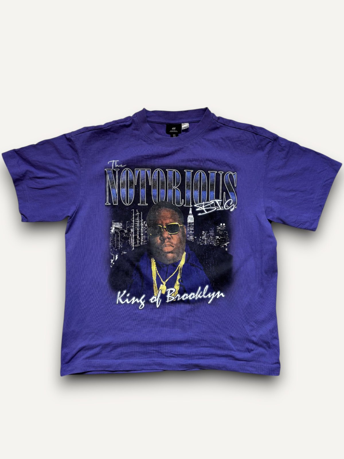 H&M The Notorious B.I.G. “King Of Brooklyn” Purple Double-Stitch T-Shirt