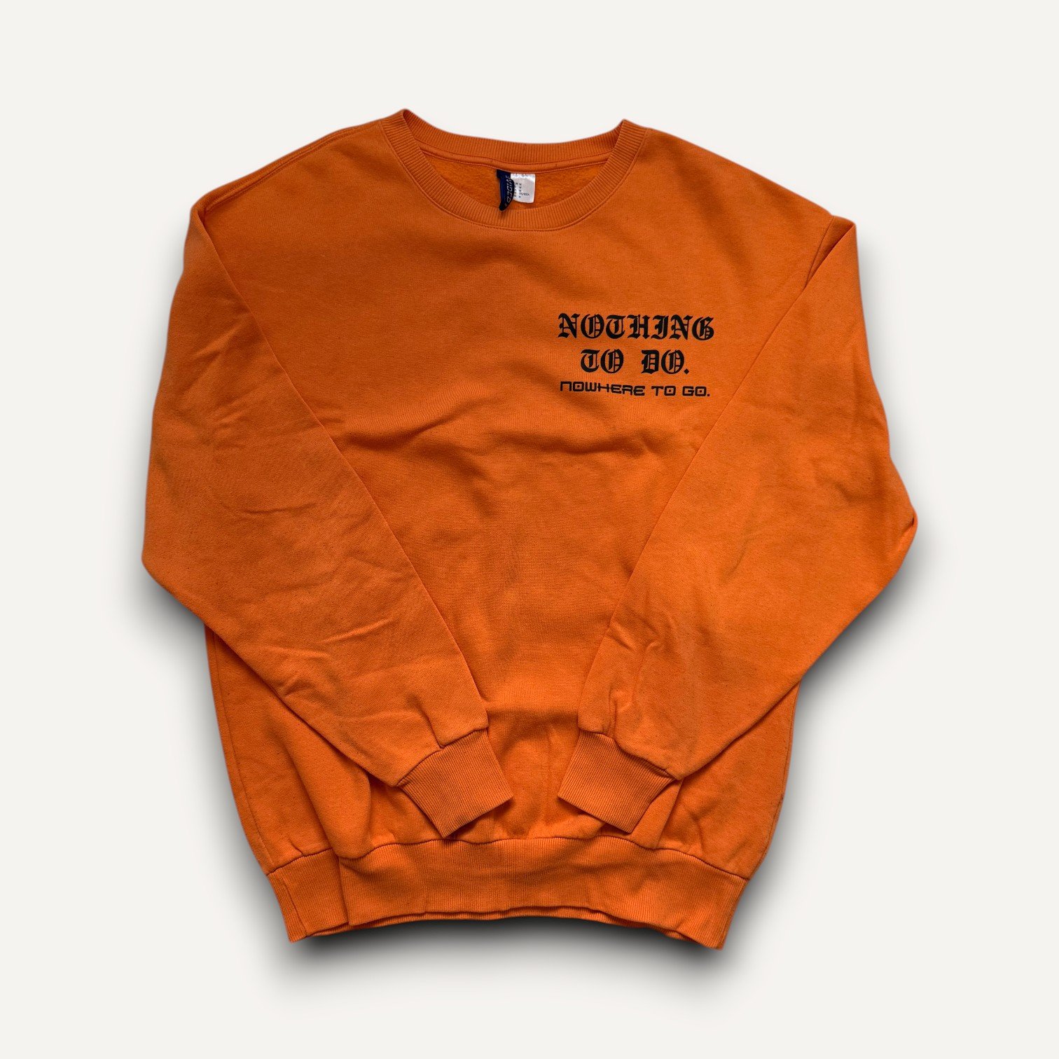 H&M Divided Orange 'Nothing To Do' Graphic Crewneck Sweatshirt
