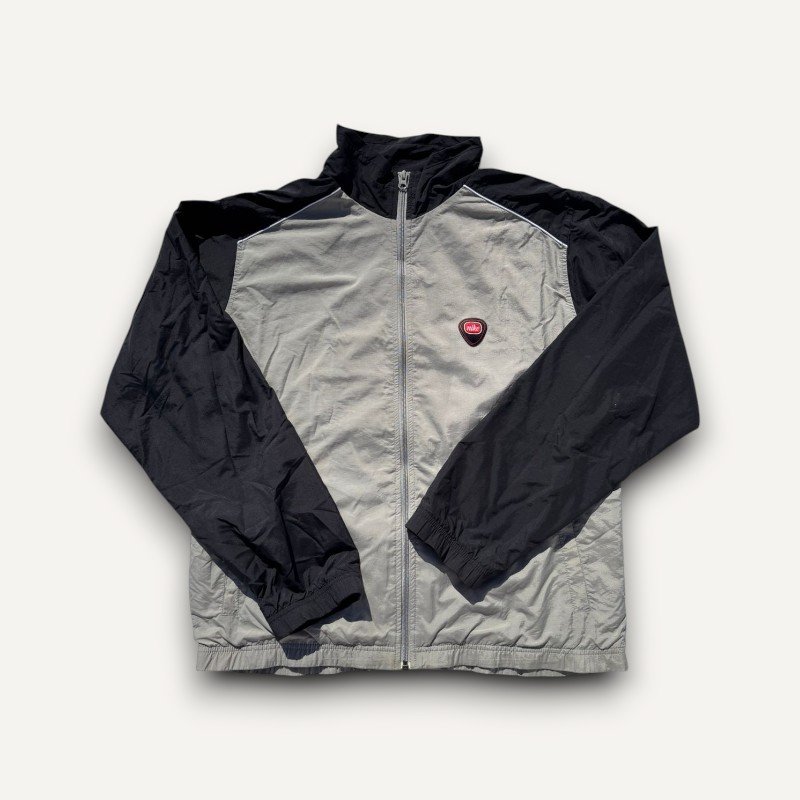Gray body, black sleeves vintage Nike windbreaker track jacket