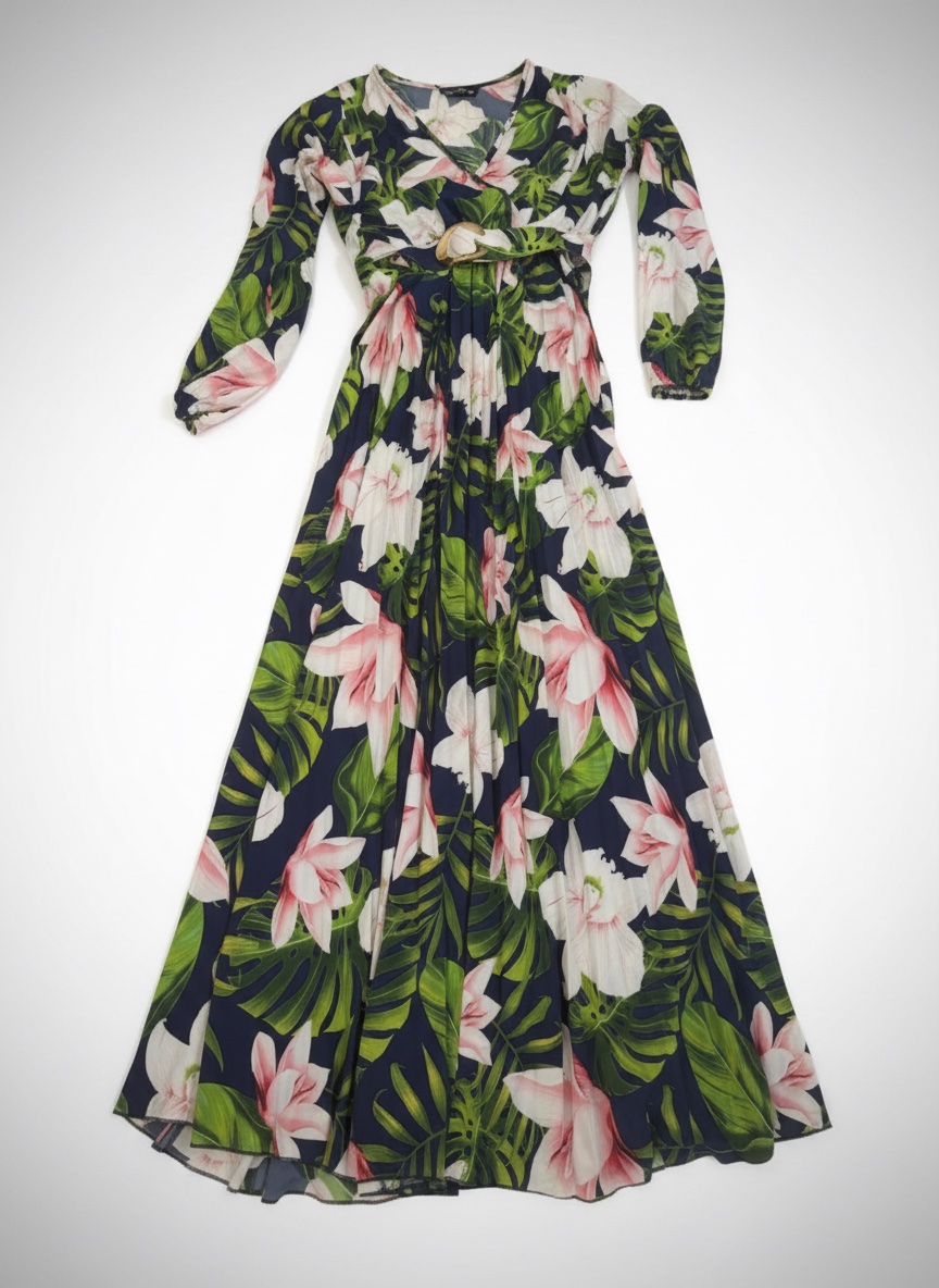     robe longue fleurie