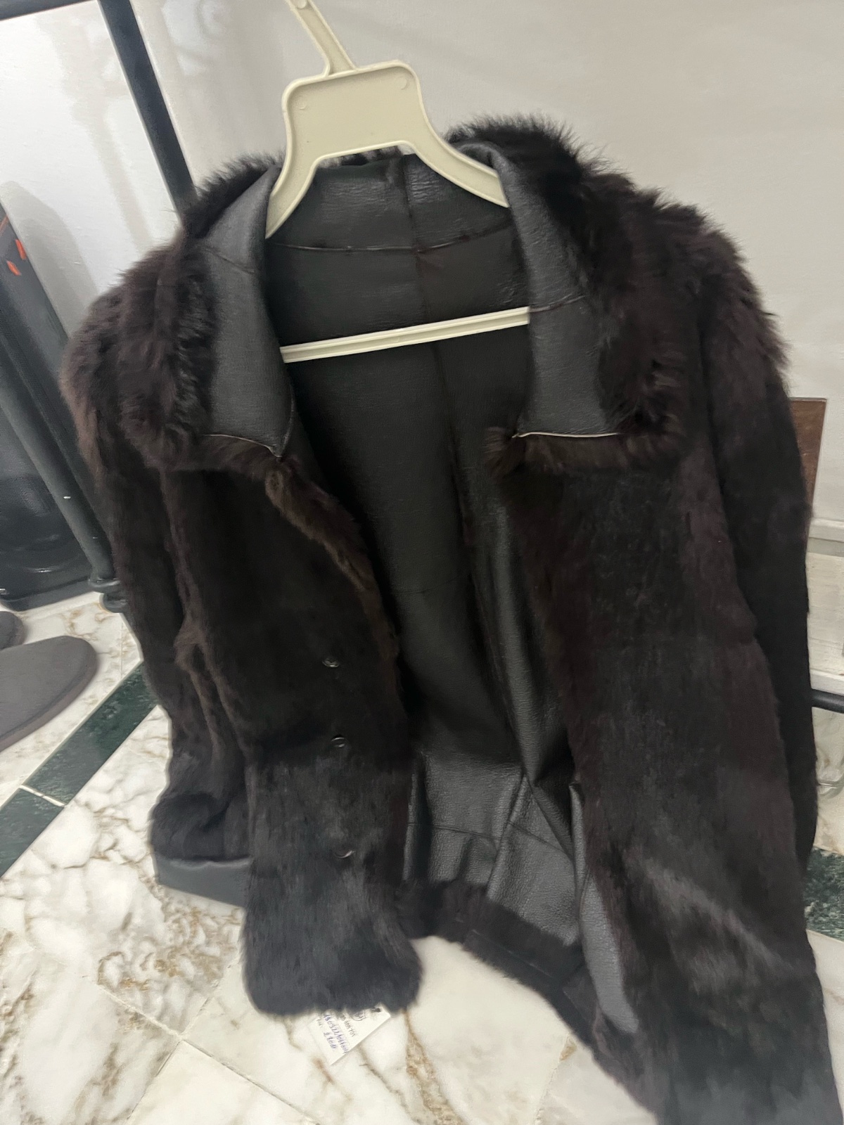 Veste vison reversible en cuir