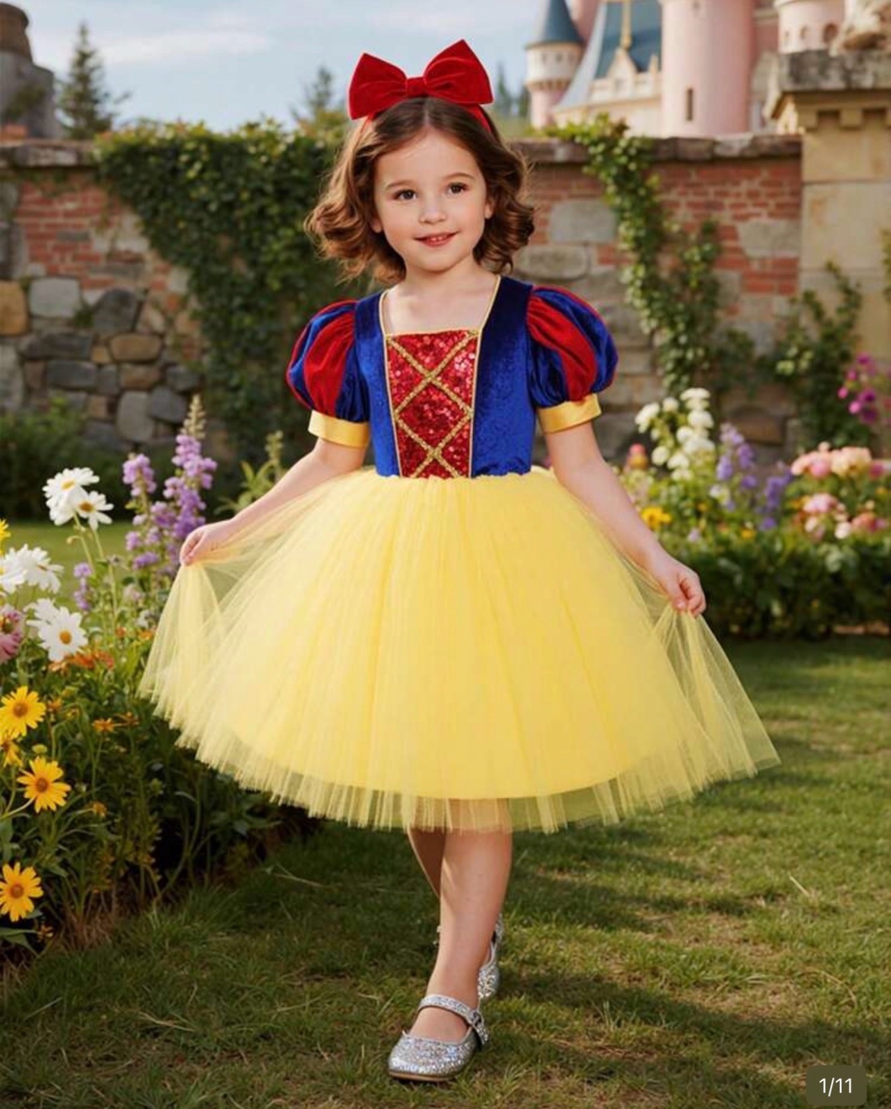 Robe blanche neige + 2 serre têtes