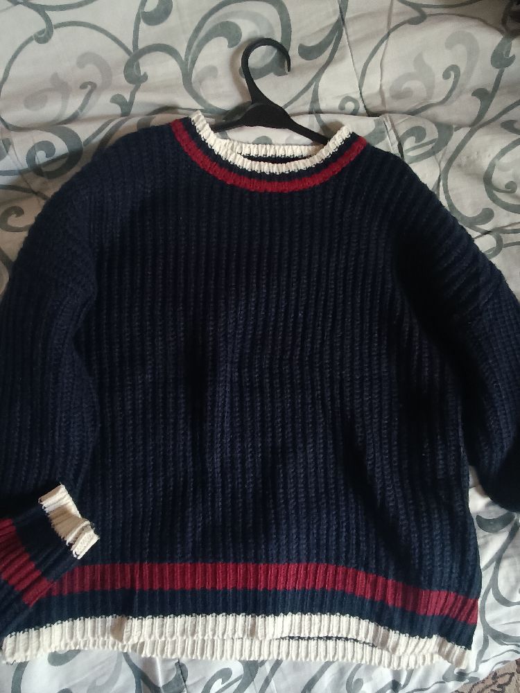 Pull navy blue trendy importé