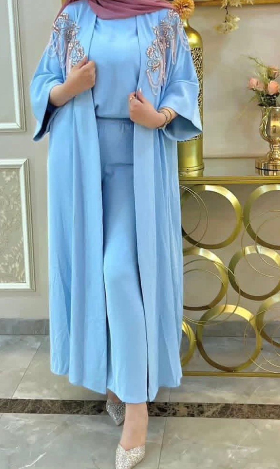 Ensemble Abaya pantalon très chic 