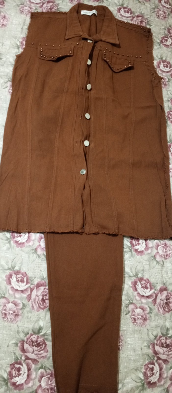 Ensemble djean marron chocolat 
