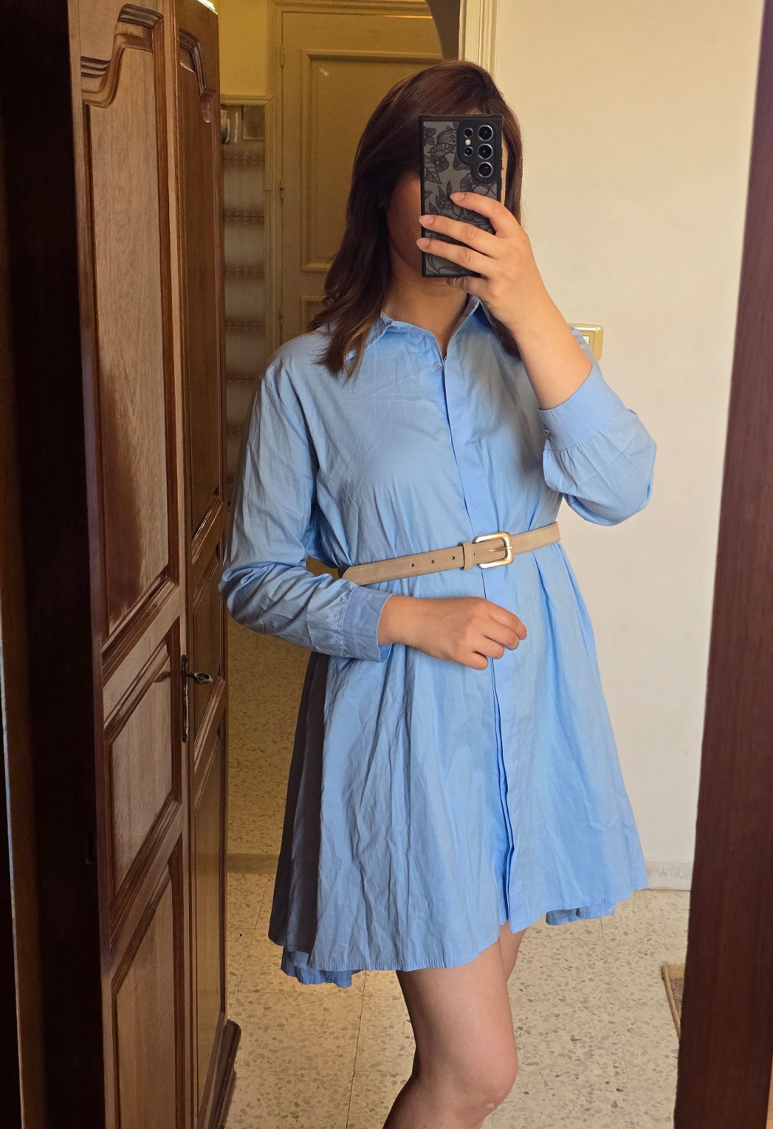 Robe chemise avec ceinture 🩵