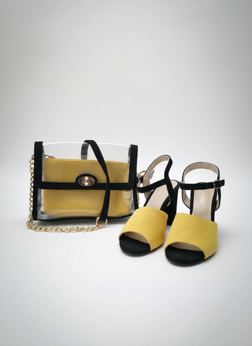 Sandales 38 avec sac à bandoulière 💛🖤