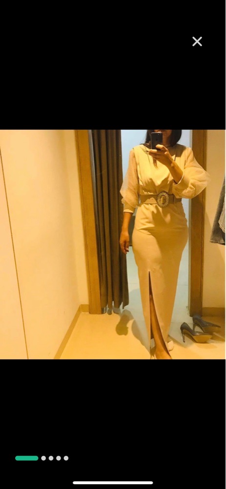 Robe beige soiree 