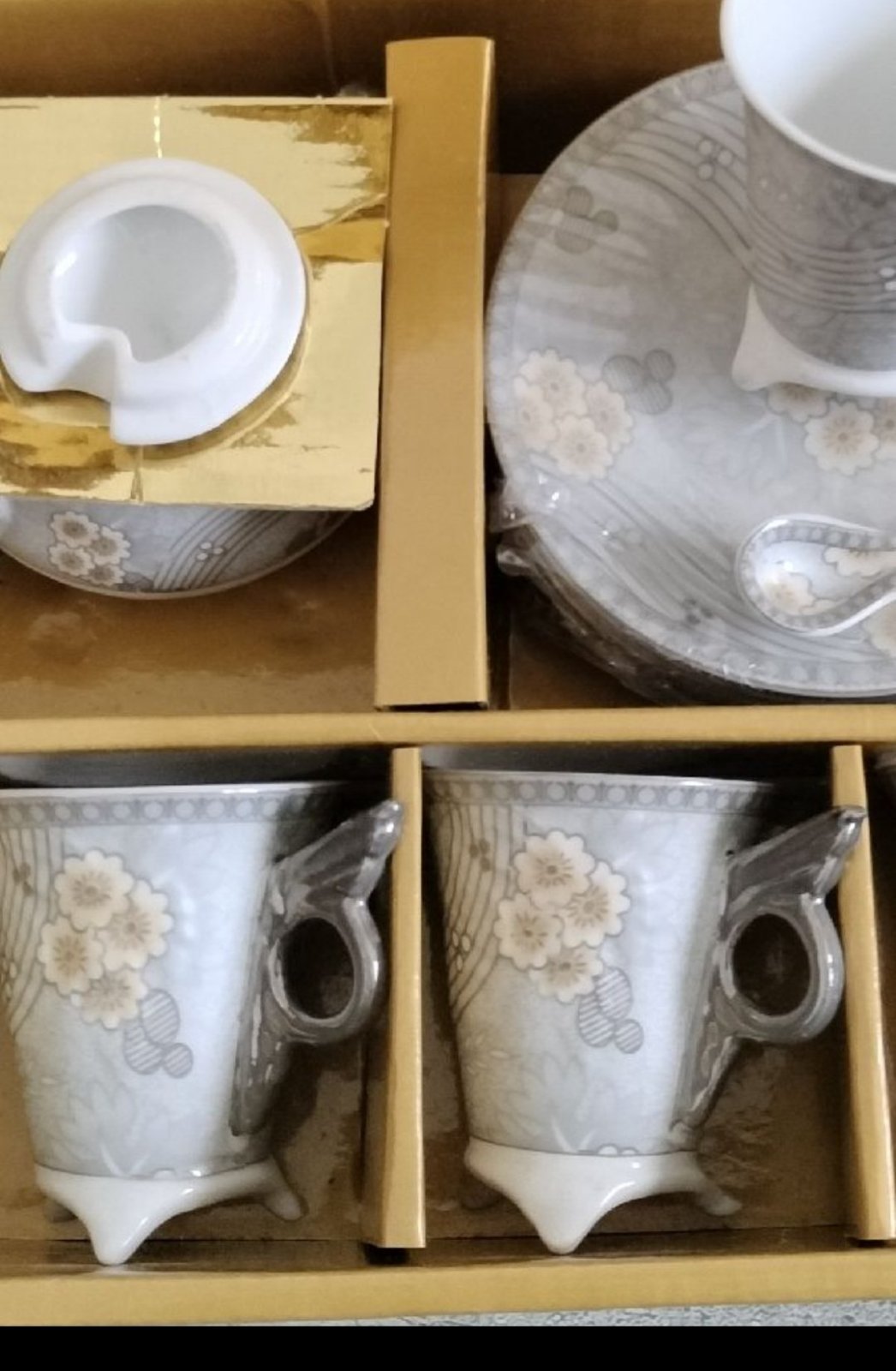 NEUF AVEC ÉTIQUETTE ✨ VINTAGE SERVICE A CAFÉ 22 PIÈCES 6 TASSES 