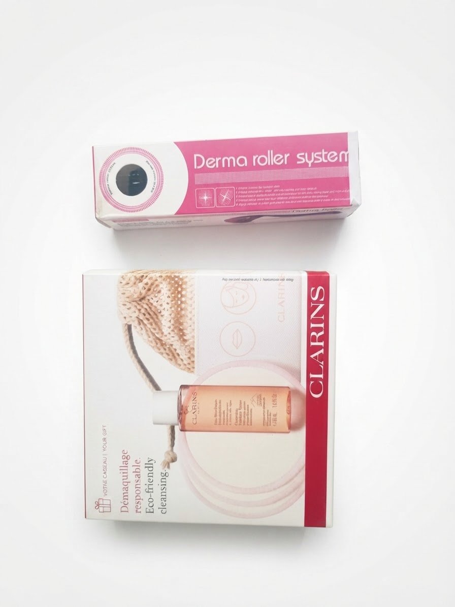 Coffret Démaquillage responsable Clarins + Derma roller système