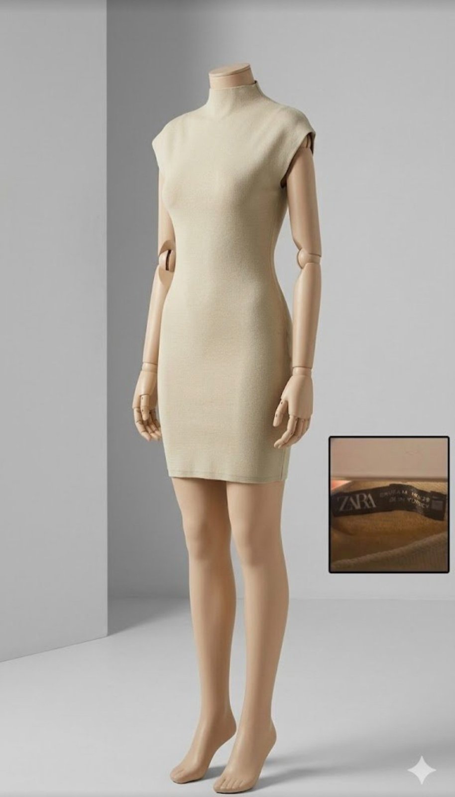 Robe mini beige 