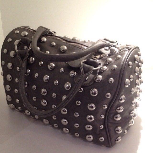 Black Studded Y2K Bowling Bag / Handbag