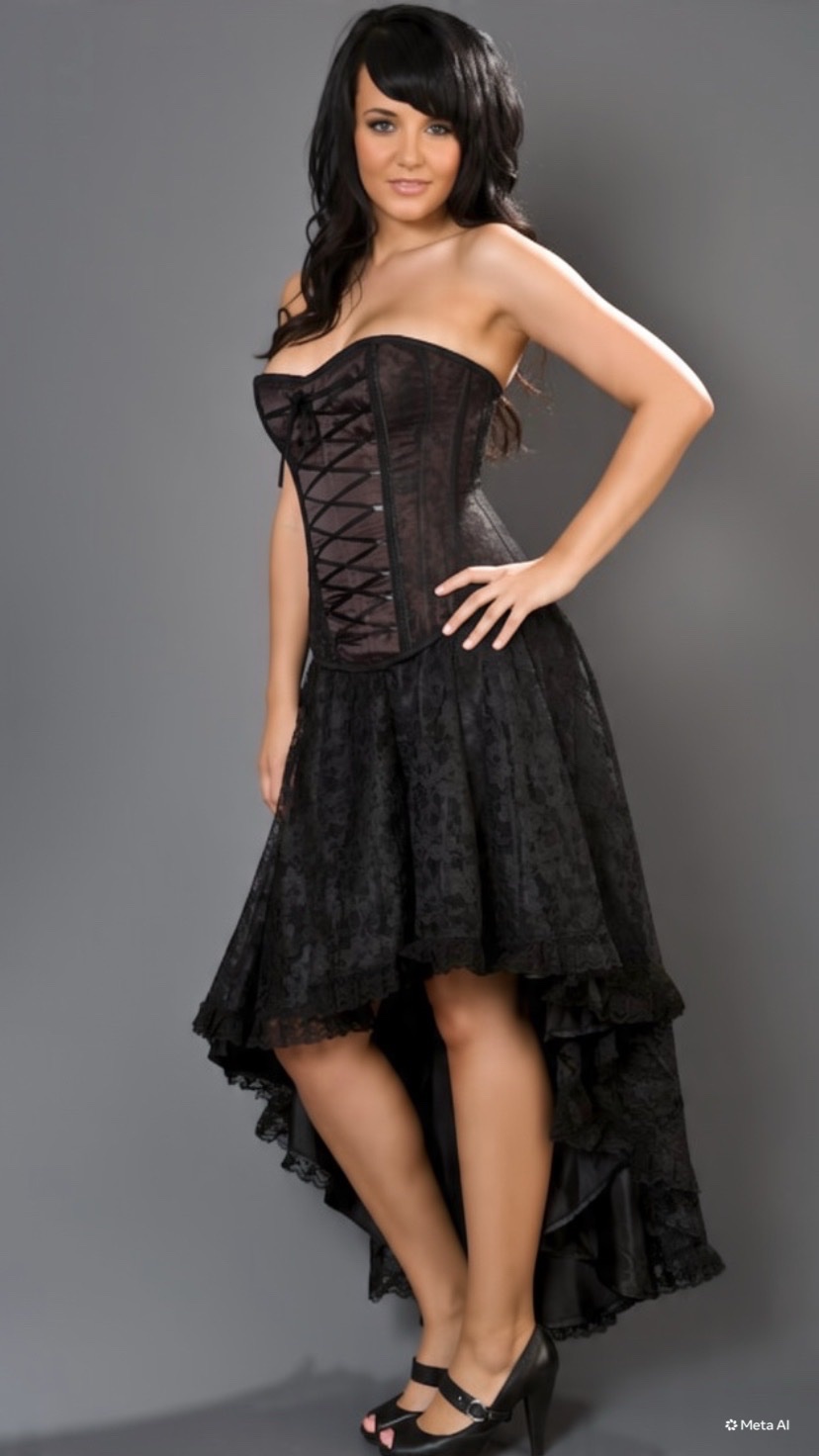 Black gothic Victorian-style corset dress 