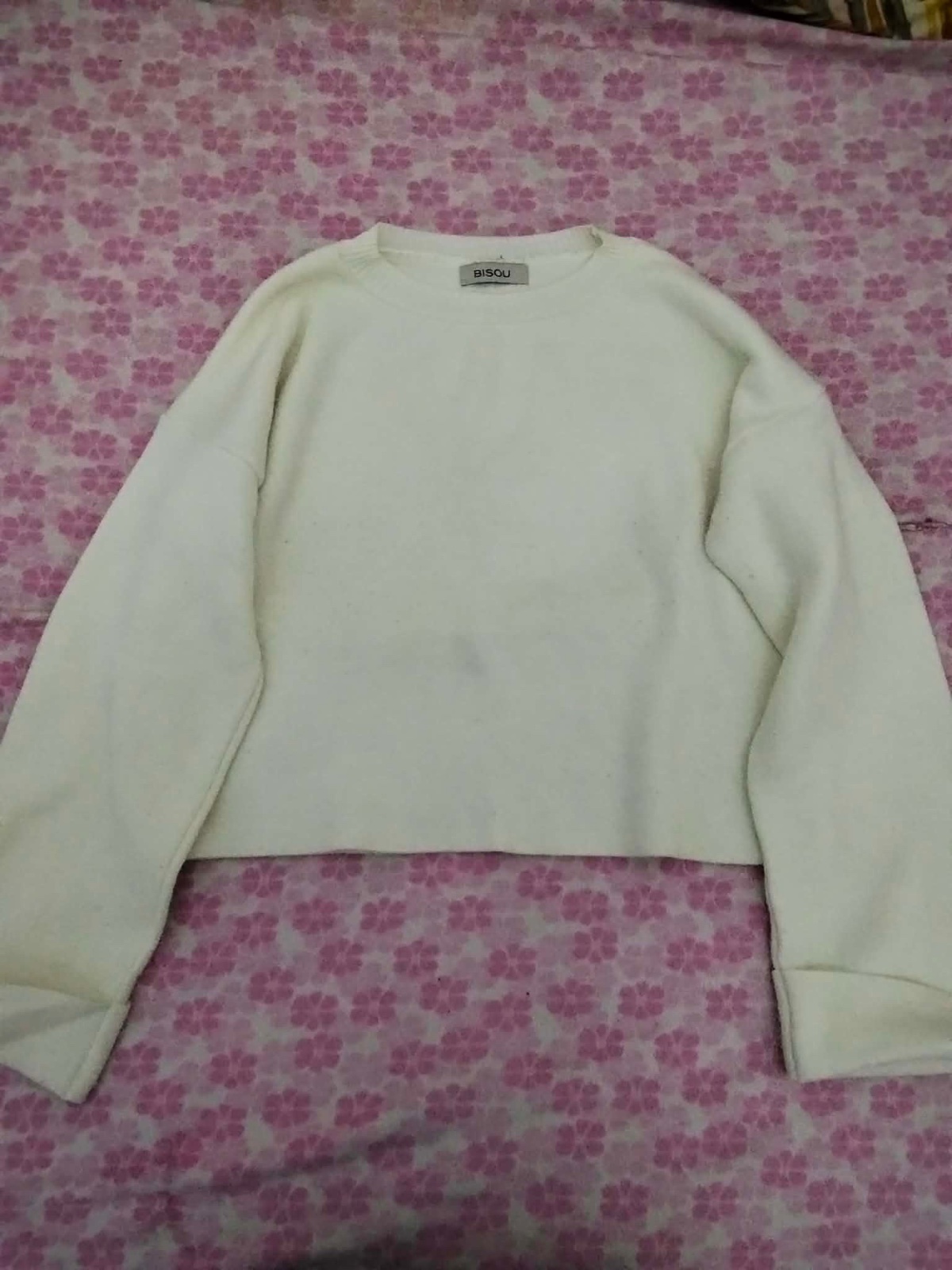 White cropped long sleeve 