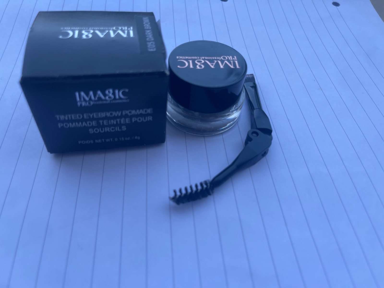 Tinted eyebrows pomade, spookier brush 