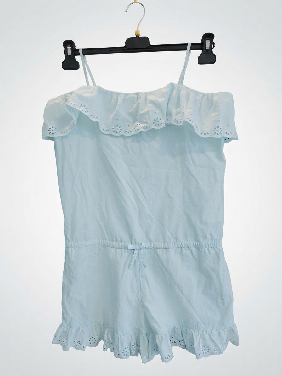Combinaison short bleu eau pour fillette