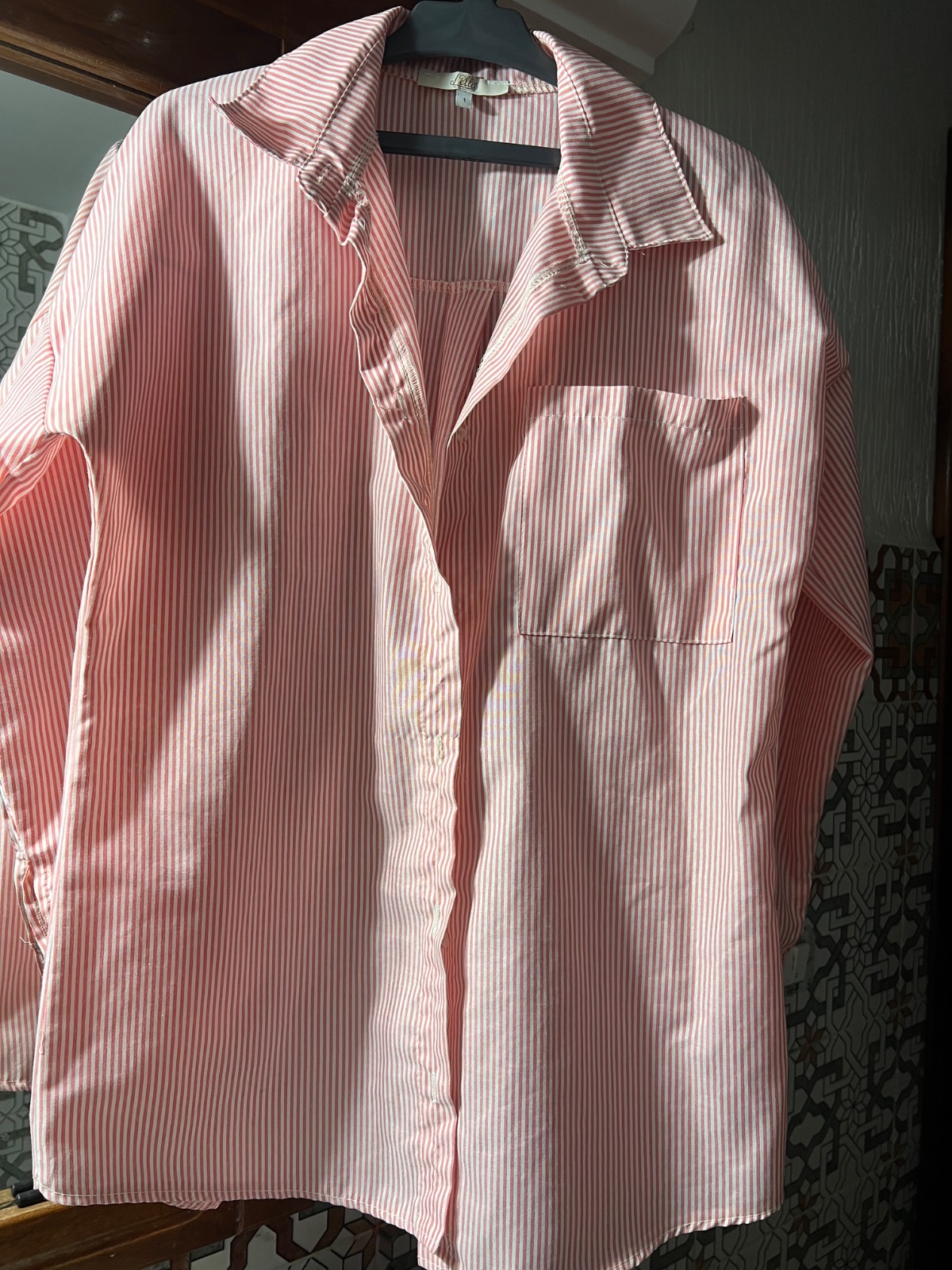 Chemise oversize à rayures rose et blanc - Taille S⁠