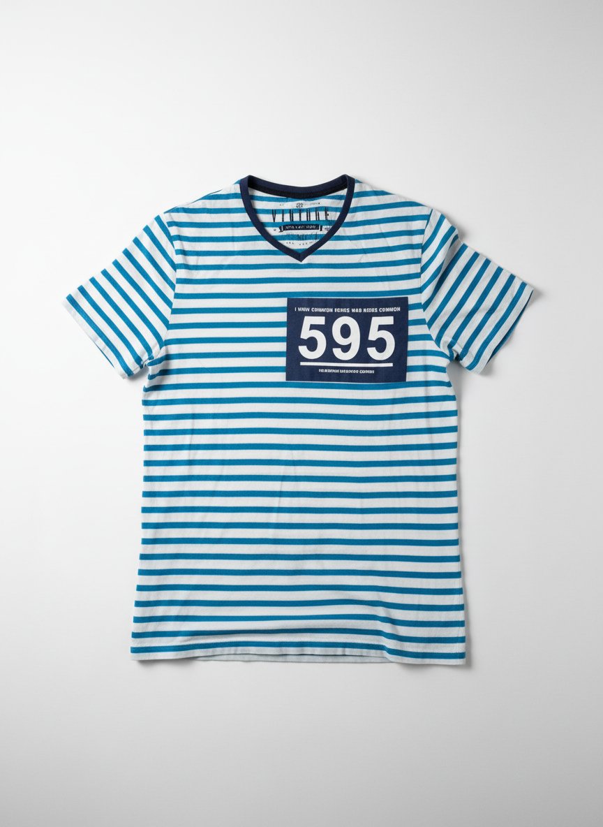 T-shirt bleu et blanc 