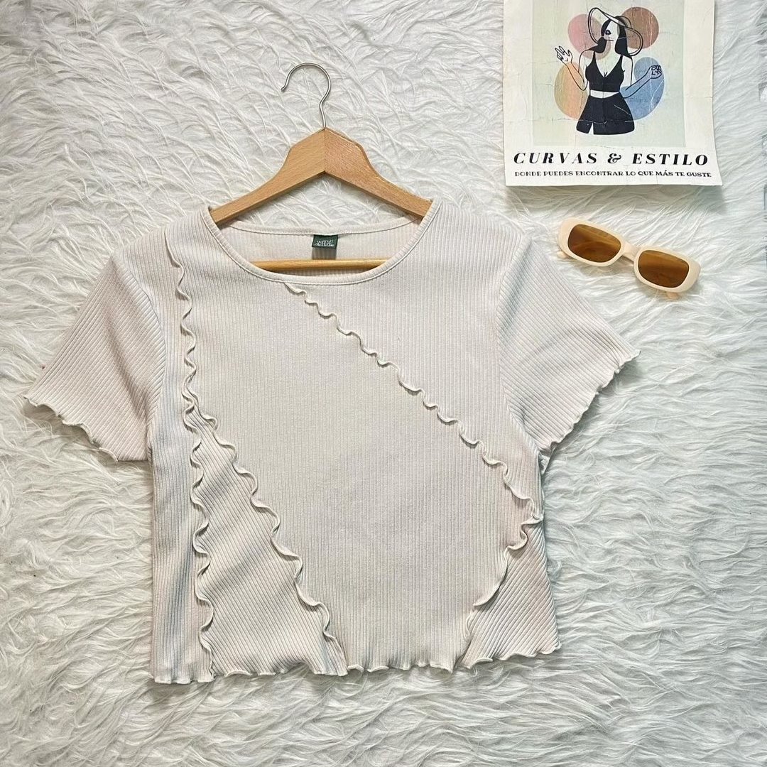 Crop top beige 