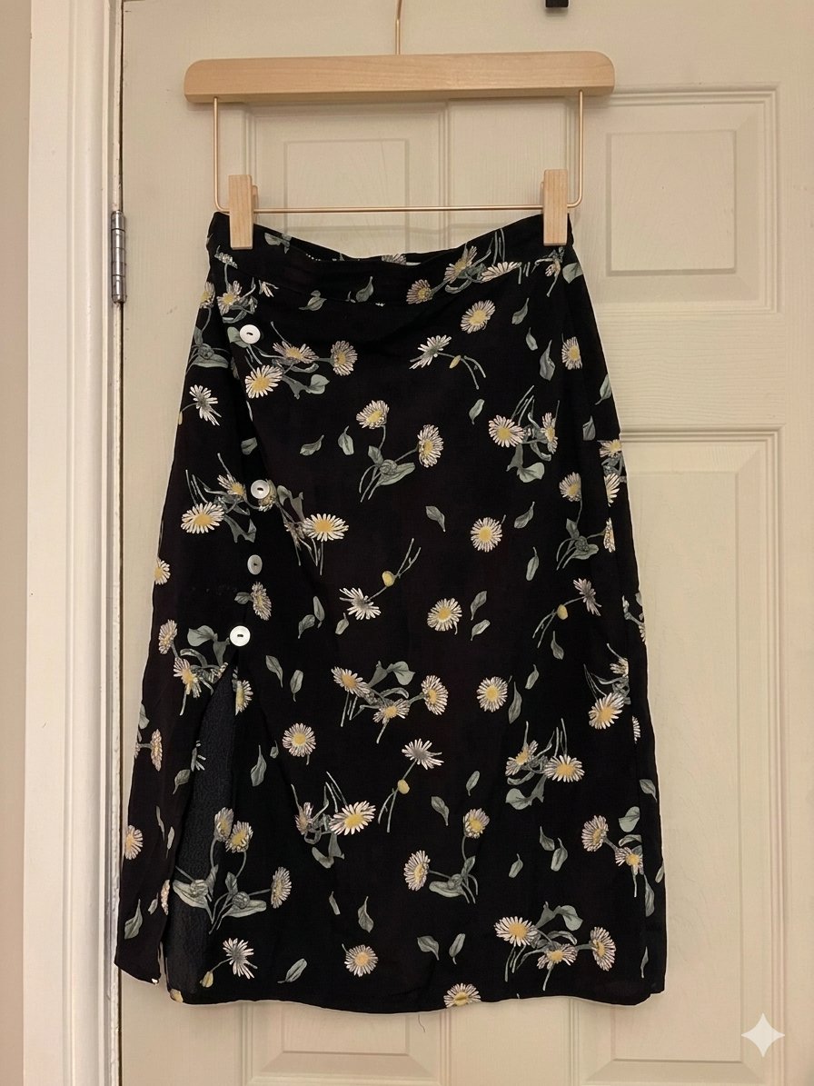 Très beau jupe noir fleurie✨