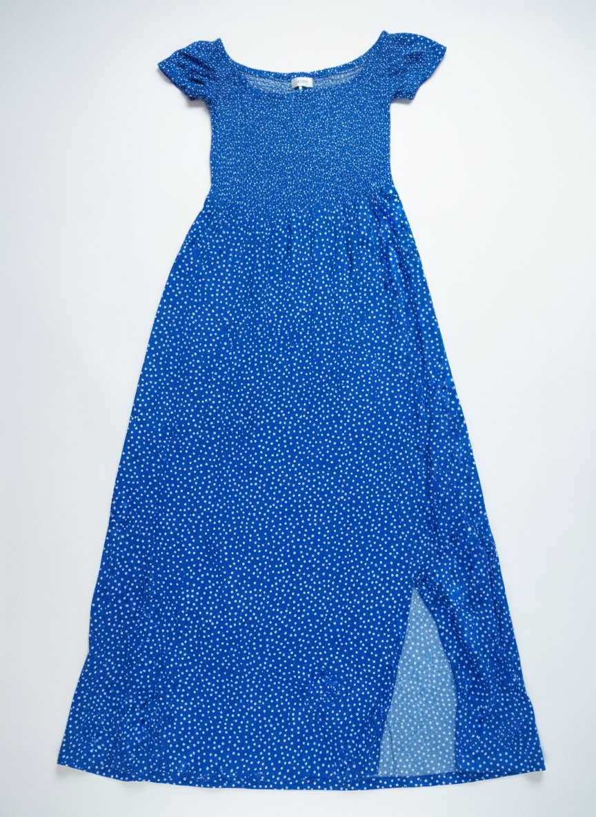 Robe maxi bleue polka dots amisu