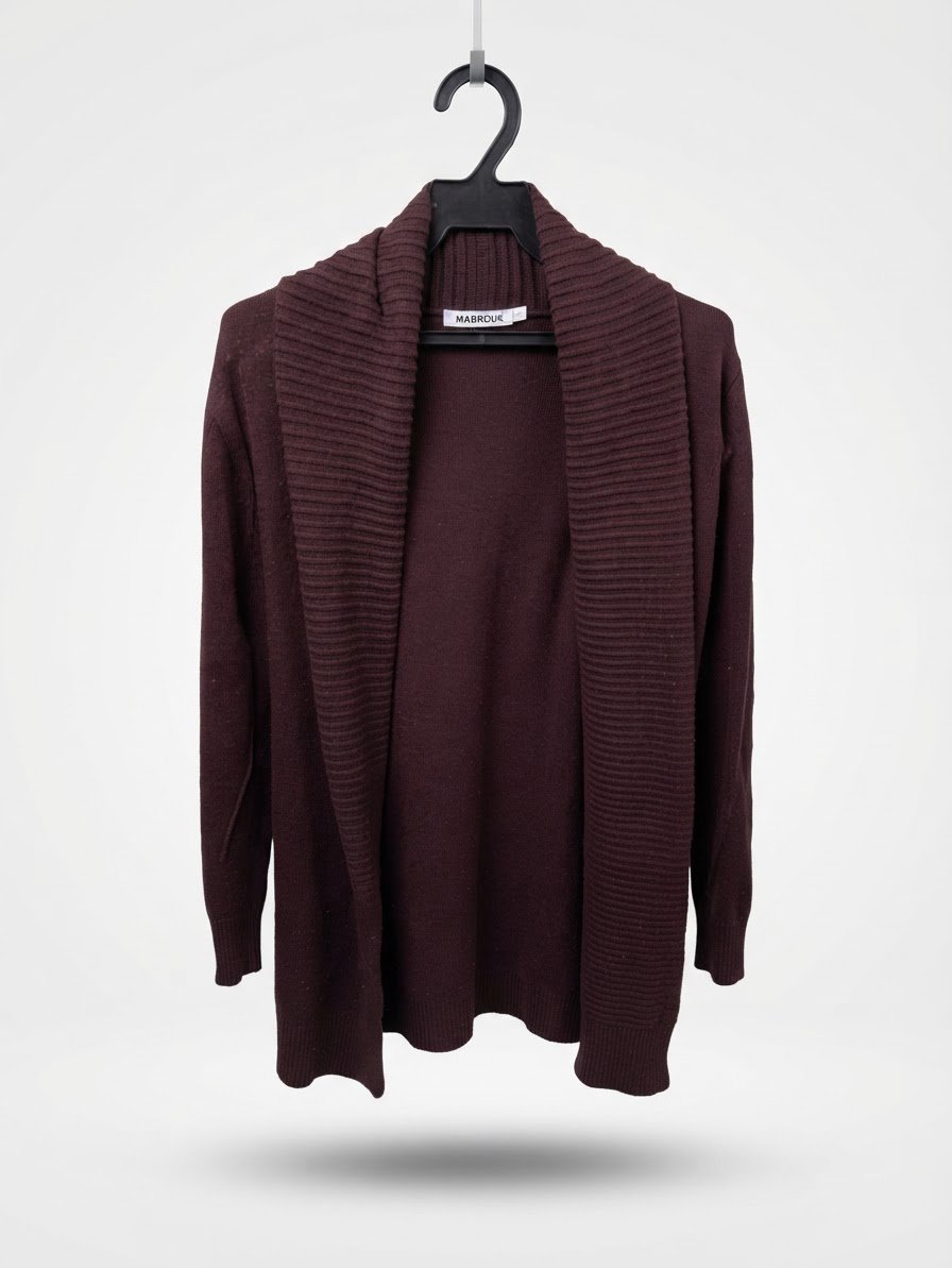 Long gilet burgundy