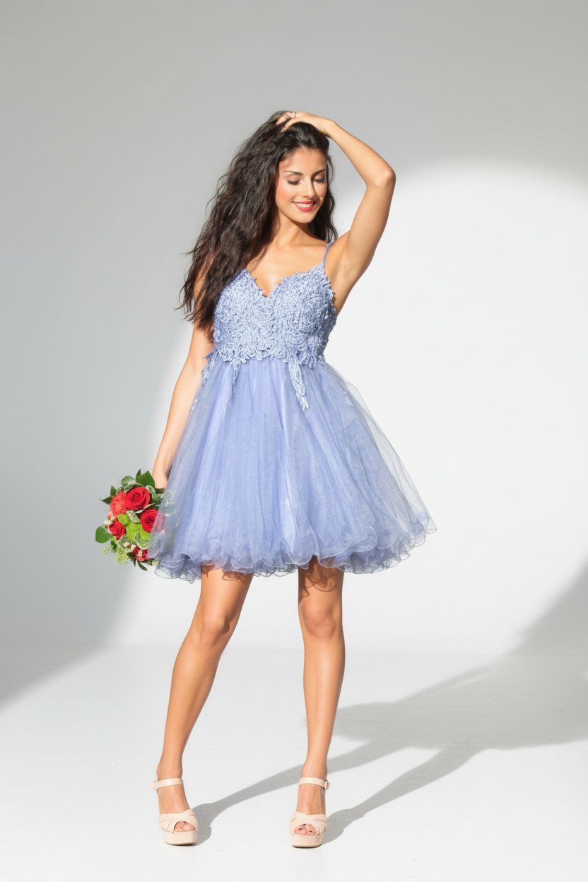 Robe  de soirée bleu gris