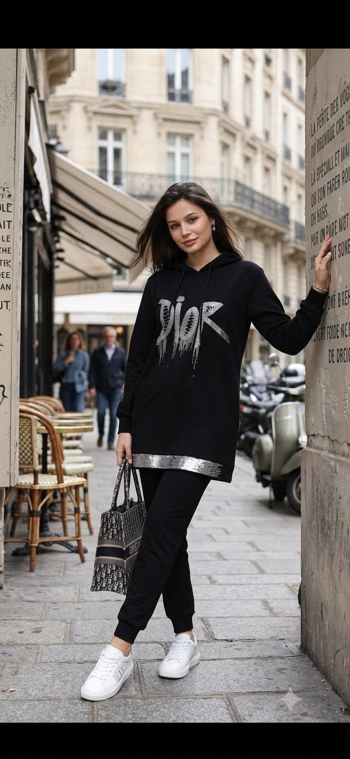 Ensemble noir avec strass de Turquie 