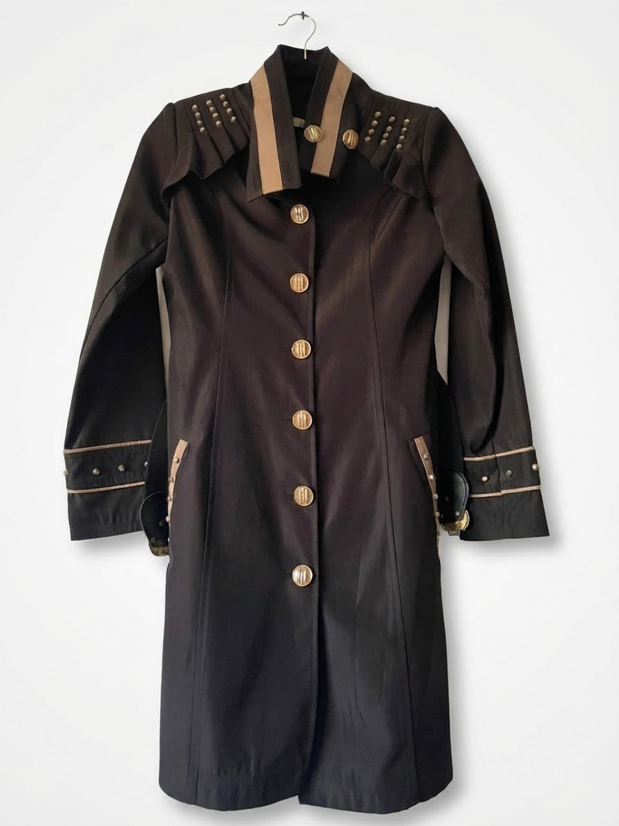 Manteau trench noir et beige 