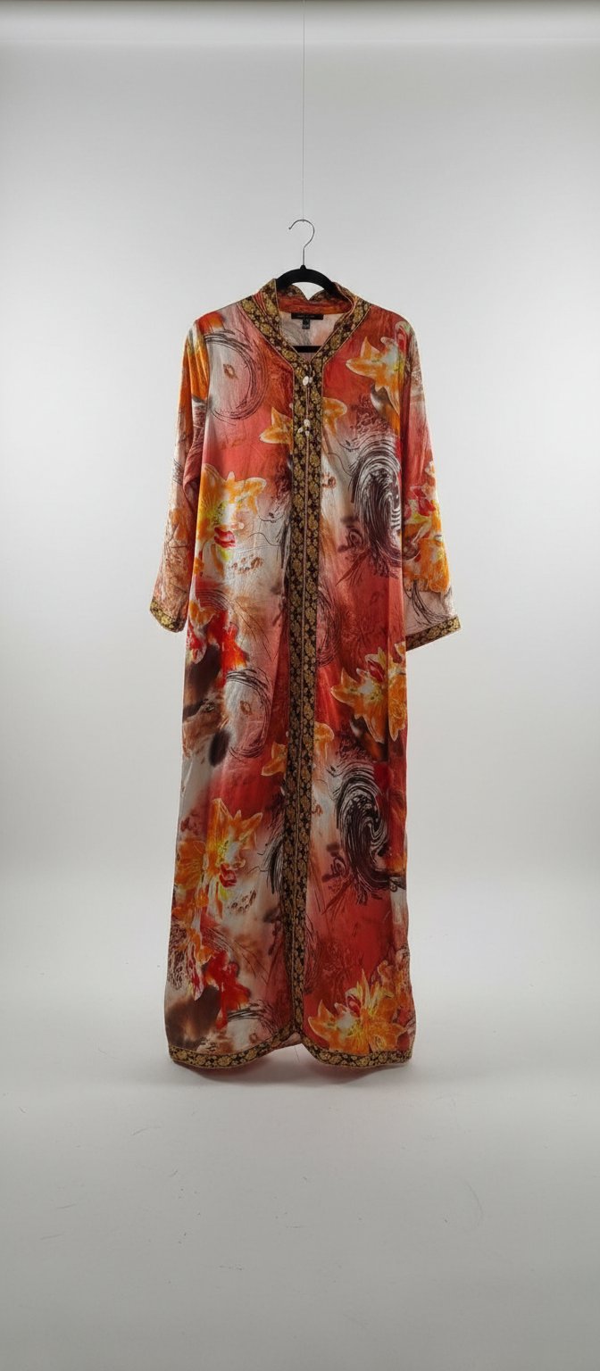 Robe caftan satinée 