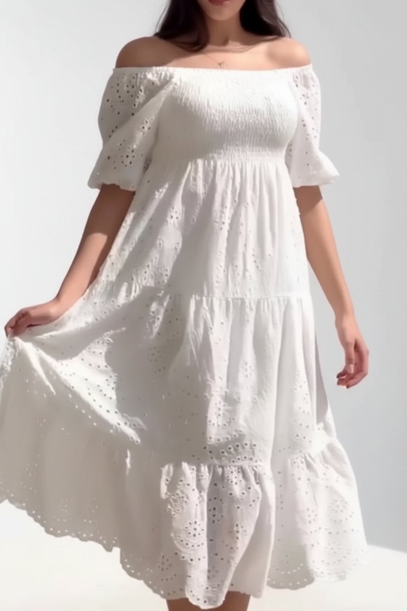 Robe blanche 👗 broderie anglaise 