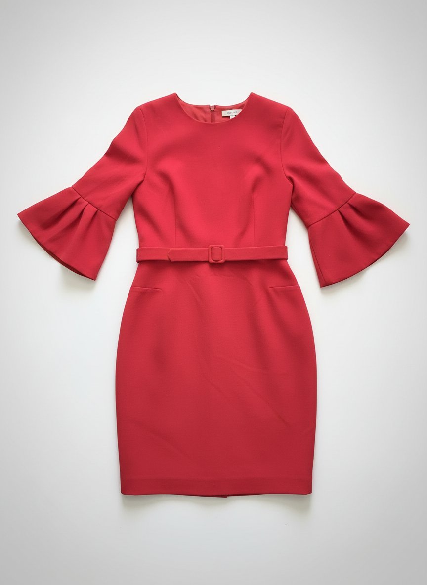 Robe rouge à manches volants