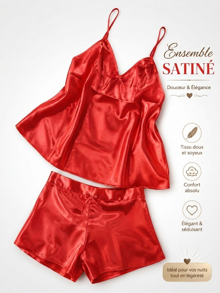 Ensemble satiné jamais porté taille L