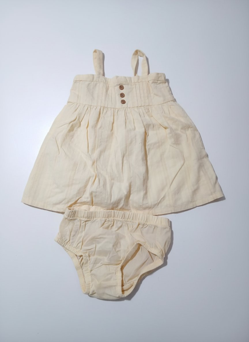 Robe et culot jaune baby bgosh 9 mois