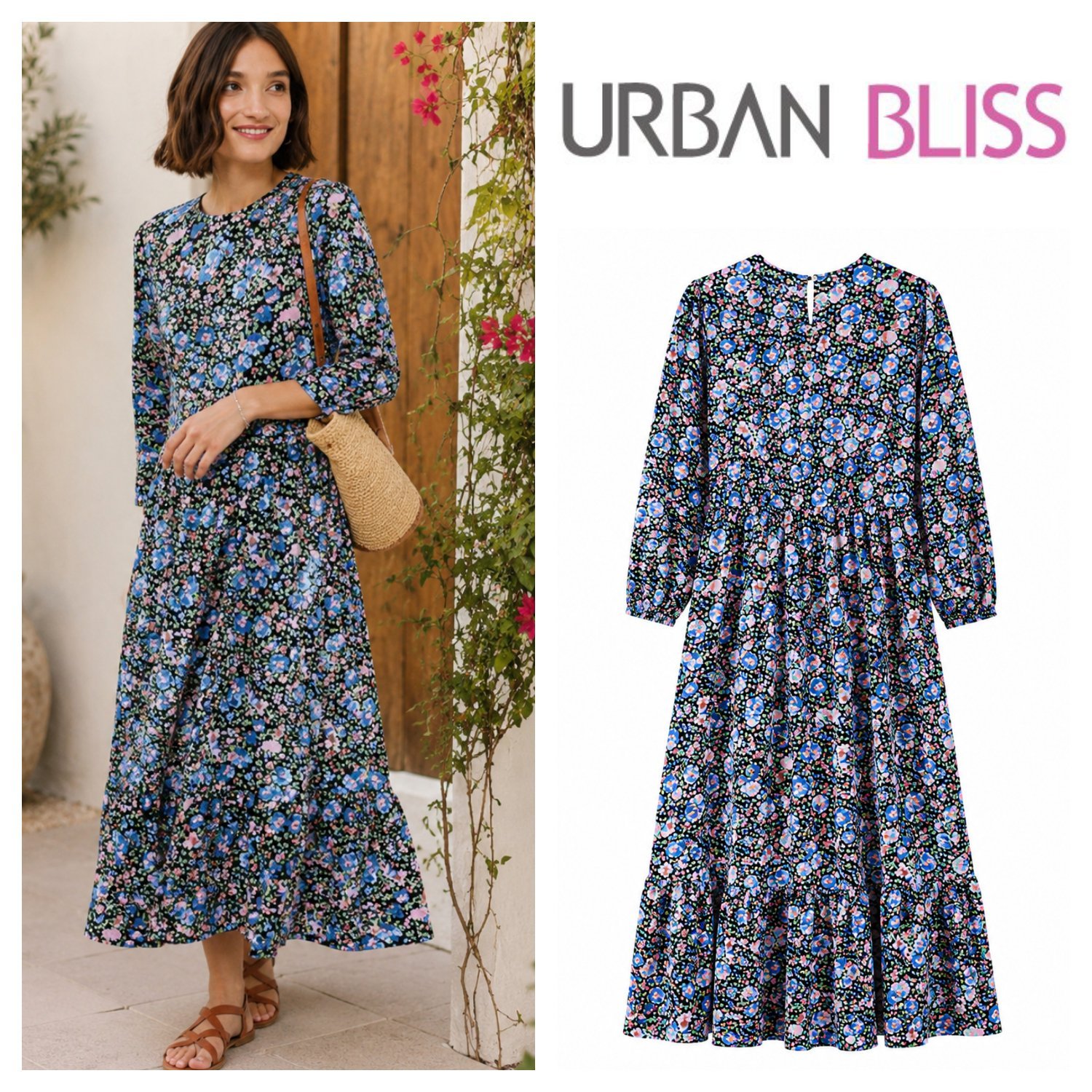 Robe fleurie à volant URBAN Bliss 